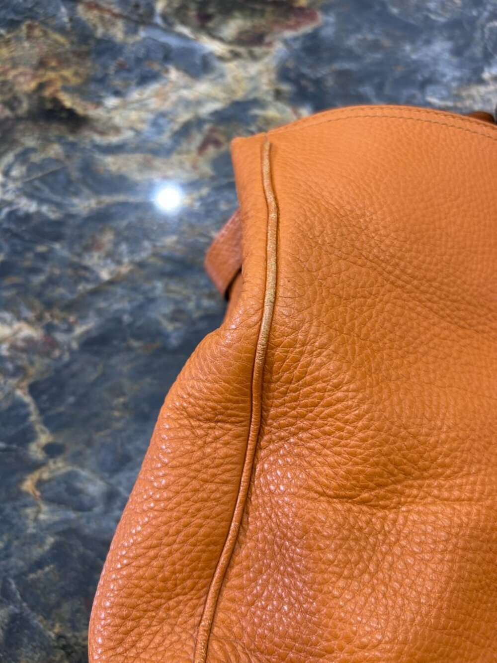 Gucci Handbag with Bamboo Handles & Shoulder Strap Orange Pebbled - Picture 16 of 16
